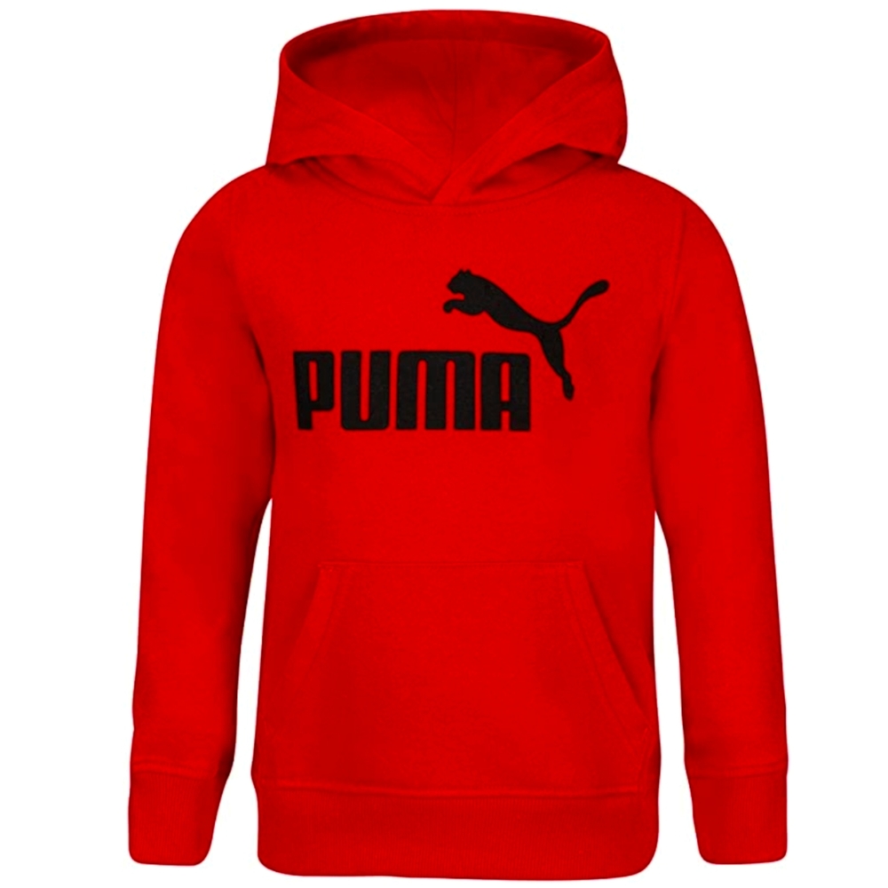 PUMA Boys' Fleece No. 1 Essentials Logo Pullover Hoodie, Ribbon Red, NWT